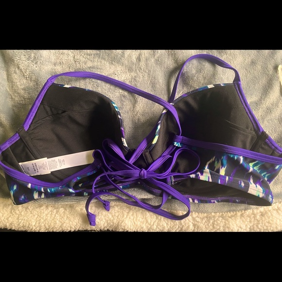 Tie Dye Bust Support Free Size Back Tie Up Joe Fresh XL Purple Blue Black White - Picture 2 of 5